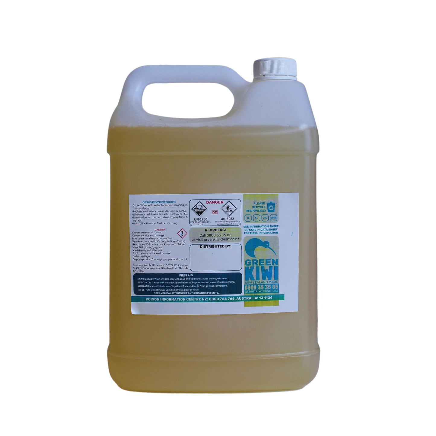 Back of Citrus Power bottle