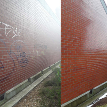 graffiti removal from brick wall