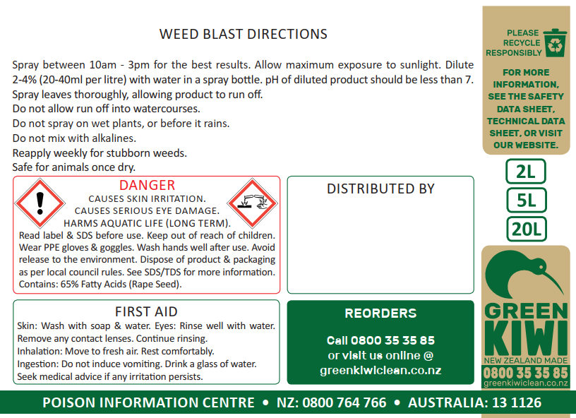 Weed Blast Concentrated Natural Weedkiller