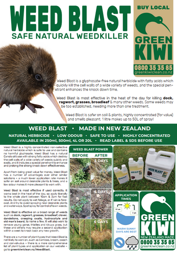 Weed Blast Safe Natural Weedkiller brochure